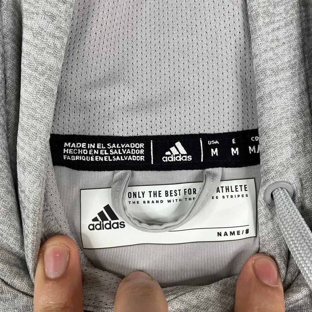 Adidas Football Hoodie Mens Medium Gray Pullover GW‎ Bulldogs Team Sweatshirt